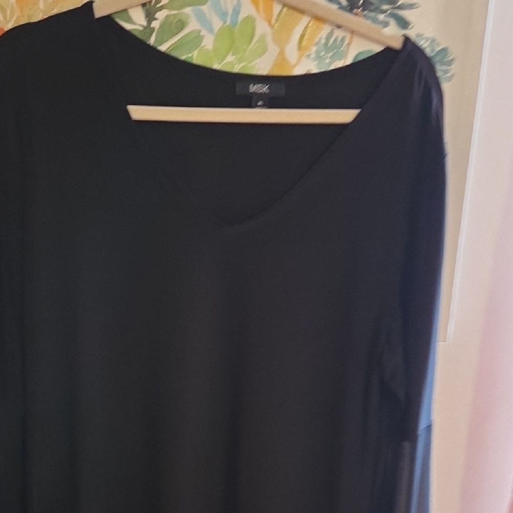 MSK Black Long-Sleeve Dress with Crochet Cuff Detail - Picture 3 of 6